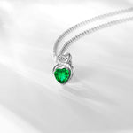 FANCIME "Infinity Heart" Emerald May Gemstone Sterling Silver Necklace Detail