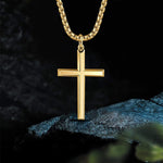 FANCIME Mens Polished Cross 925 Silver Necklace Show4