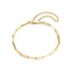 FANCIME Paper Clip Link Chain Bold 14K Solid Yellow Gold Bracelet Main