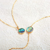 FANCIME Natural Abalone Pearl 14K Yellow Gold Necklace Detail