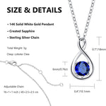 FANCIME "Birthstone" September Gemstone Sterling Silver Necklace Size