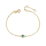 FANCIME Evil Eye Emerald 18K Yellow Gold Bracelet  Main