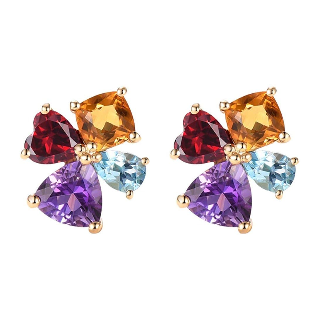 14k "Rainbow Flower" Studs