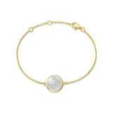 FANCIME Genuine Mother of Pearl 14K Solid Yellow Gold Bracelet Main