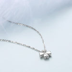 FANCIME "Lucky Clover" Four Leaf Clover 18K White Gold Necklace Full