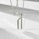 FANCIME "Self-Identity" Mens Dog Tag Sterling Silver Necklace Full