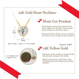 FANCIME Heart Shape Bezel 14K Yellow Gold Necklace Size