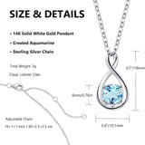 FANCIME "Birthstone" Aquamarine March Gemstone Sterling Silver Necklace Size