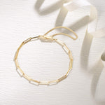 FANCIME Paper Clip Link Chain Bold 14K Solid Yellow Gold Bracelet Detail