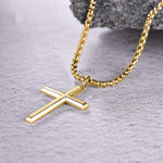 FANCIME Mens Polished Cross 925 Silver Necklace Show3