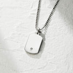 FANCIME "Self-Identity" Mens Dog Tag Sterling Silver Necklace Back