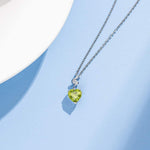 FANCIME Peridot August Gemstone Heart Sterling Silver Necklace Detail