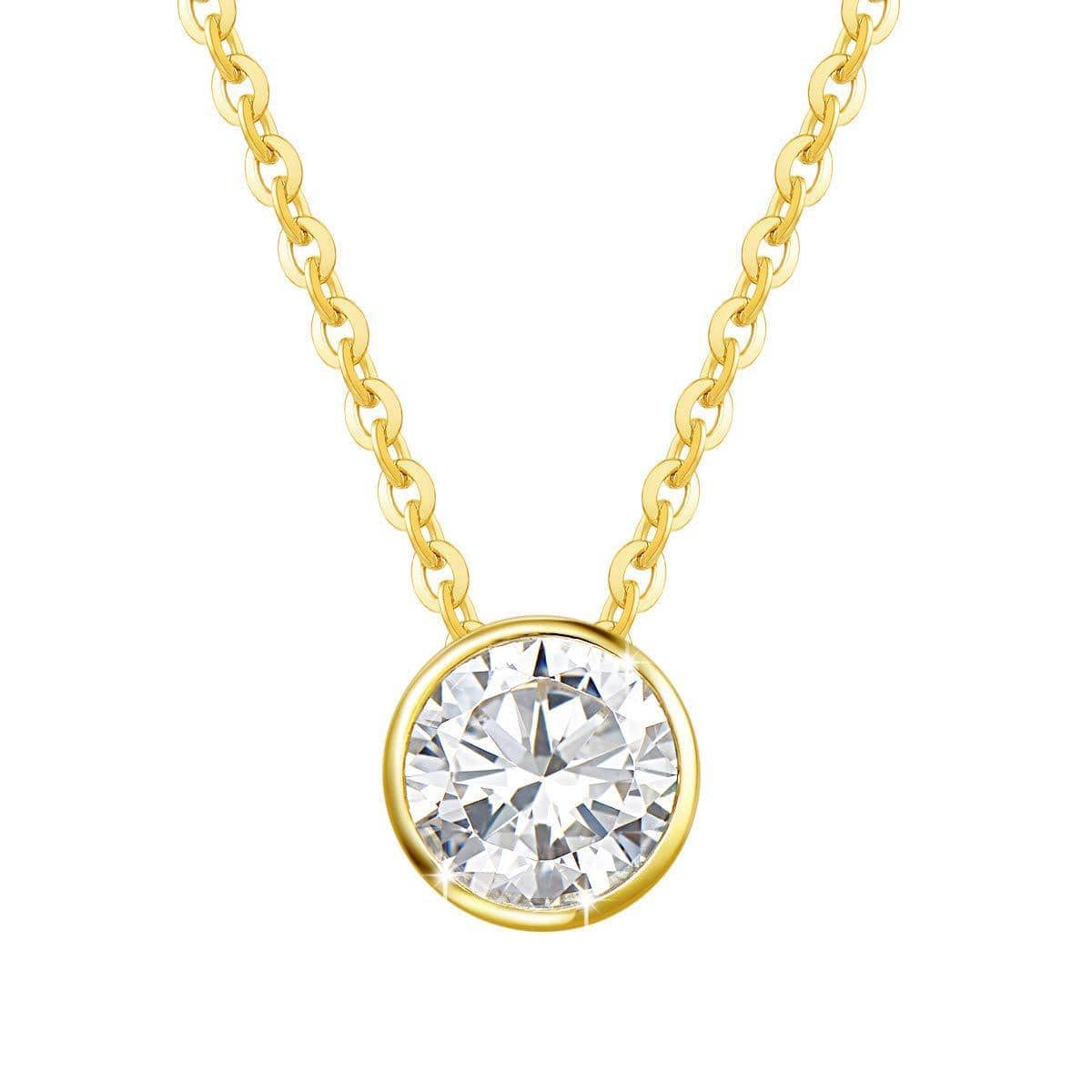 1ct moissanite colorless pendant necklace in 14k yellow gold