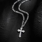 FANCIME Edgy Gothic Cross Sterling Silver Necklace Full