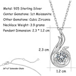 FANCIME Moissanite Phoenix  Newbirth Sterling Silver Necklace Size