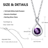 FANCIME Amethyst February Gemstone Sterling Silver Necklace Size