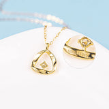 FANCIME "The One" Mobius Triangle Shape 14K Solid Yellow Gold Necklace Side