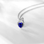 FANCIME "Infinity Heart" Sapphire September Gemstone Sterling Silver Necklace Detail2