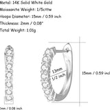 15mm white gold hoop earrings jewelry gift for her