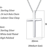 FANCIME Medium Polishing Cross Sterling Silver Necklace Size