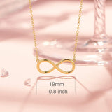 FANCIME "Ever Eternal" Shiny Infinity Symbol 14K Solid Gold Necklace Size