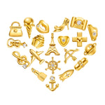 FANCIME Tiny Rocket 18K Yellow Gold Stud Earrings Set