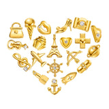 FANCIME Tiny Rocket 18K Yellow Gold Stud Earrings Set