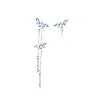 Pendientes de libélula "Aqua Dream" en plata de ley