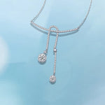 FANCIME "Shooting Stars" Smile Bar Sterling Silver Necklace Detail
