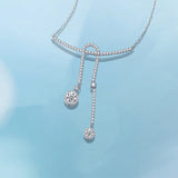 FANCIME "Shooting Stars" Smile Bar Sterling Silver Necklace Detail