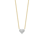 FANCIME "Full Of Love" Two Tone Heart Pave 14K Yellow Gold Necklace Main