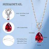 FANCIME Ruby July Gemstone Sterling Silver Necklace Size