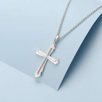 FANCIME Edgy Men's Cross Sterling Silver Necklace Detail2