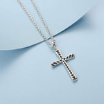 FANCIME Black Cross Sterling Silver Necklace Detail2
