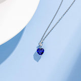 FANCIME Sapphire September Gemstone Heart Sterling Silver Necklace Detail