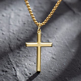 FANCIME Mens Polished Cross 925 Silver Necklace Show