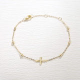 FANCIME "Emilia" Cross Gold Beads 14K Yellow Gold Bracelet Show