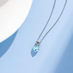 FANCIME Aquamarine March Gemstone Sterling Silver Necklace Detail