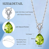 FANCIME Peridot August Gemstone Sterling Silver Necklace Size