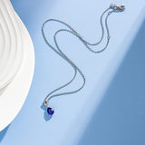 FANCIME Sapphire September Gemstone Sterling Silver Necklace Full