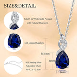 FANCIME "Timeless Heart" Sapphire September Gemstone Sterling Silver Necklace Size