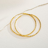 FANCIME Endless Circle 18K Gold Hoop Earrings Show