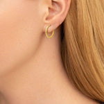 FANCIME Elegant Huggie 14K Yellow Gold Hoop Earrings Model