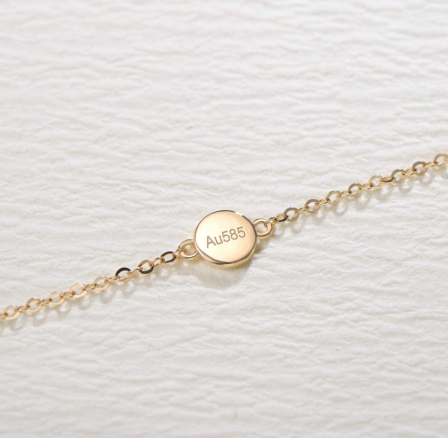 FANCIME "LOVE" 14k Solid Yellow Gold  Round Coin Bracelet Coin