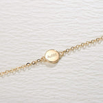 FANCIME "LOVE" 14k Solid Yellow Gold  Round Coin Bracelet Coin