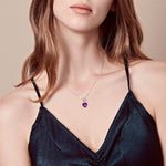  FANCIME Amethyst February Gemstone Sterling Silver Necklace Show