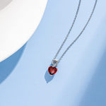 FANCIME Ruby July Gemstone Sterling Silver Necklace Detail