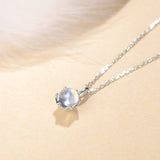 FANCIME Delicate June Birthstone 14K White Gold Necklace Detail