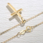 FANCIME "Faith In Heart" 14K Yellow Gold Diamond Cross Necklace Full