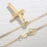 FANCIME "Faith In Heart" 14K Yellow Gold Diamond Cross Necklace Full